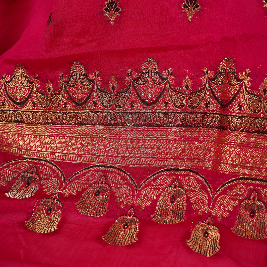 Gulbarg-e-Naz – Pure Katan Chiffon Floral Buti Shawl