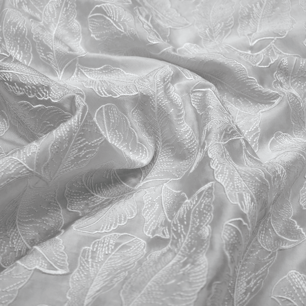 Warq Silk – Leaves Embroidered Sheesha Silk - Zahra Maham