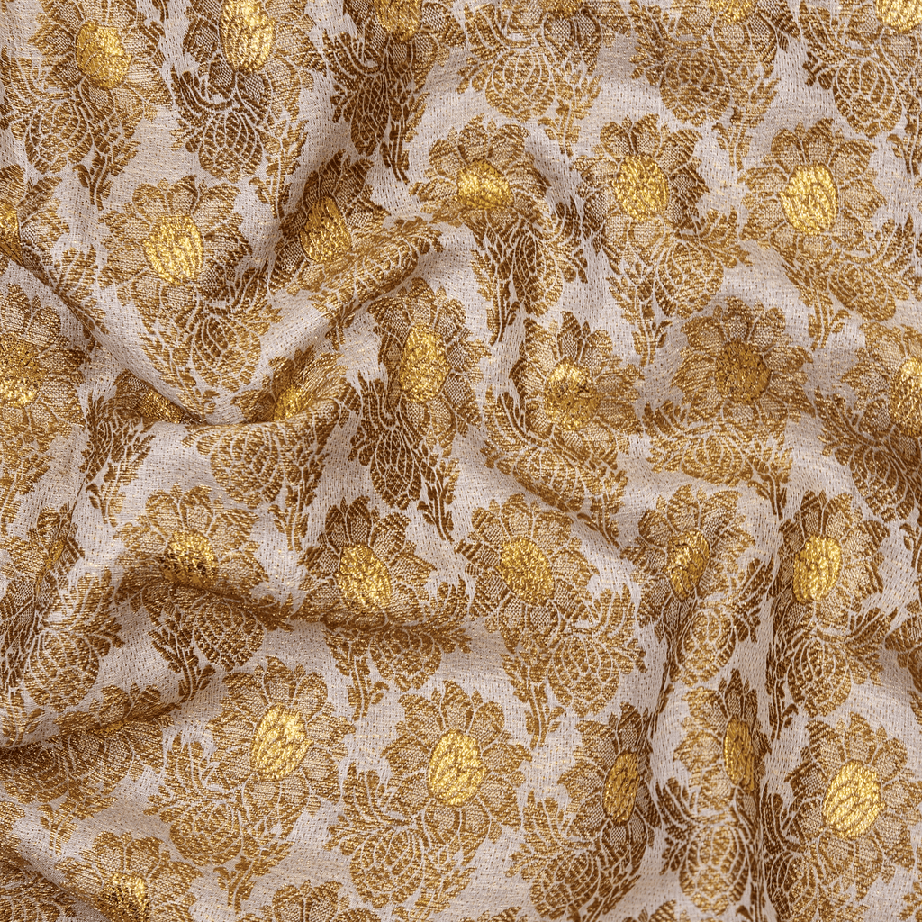 Zarafshan – Pure Katan Atlas Silk with Floral Bunch - Zahra Maham