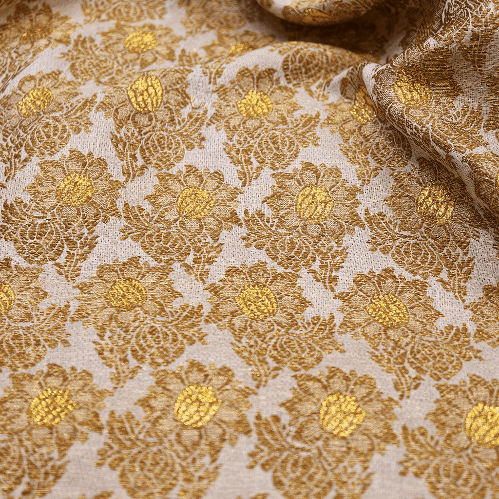 Zarafshan – Pure Katan Atlas Silk with Floral Bunch - Zahra Maham