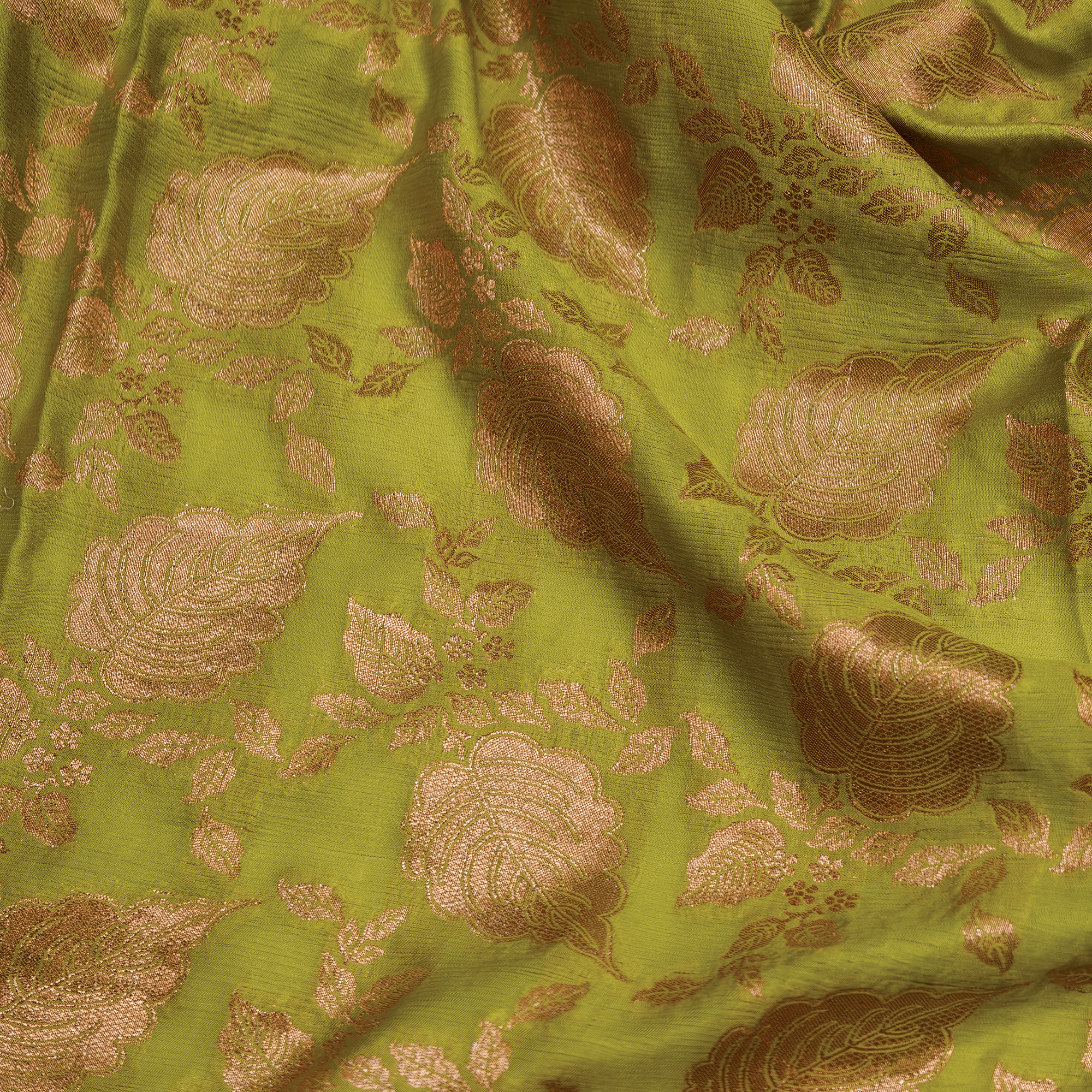 Zard Gulab Mehnai — Pure Katan Chiffon (4 Yards) - Zahra Maham