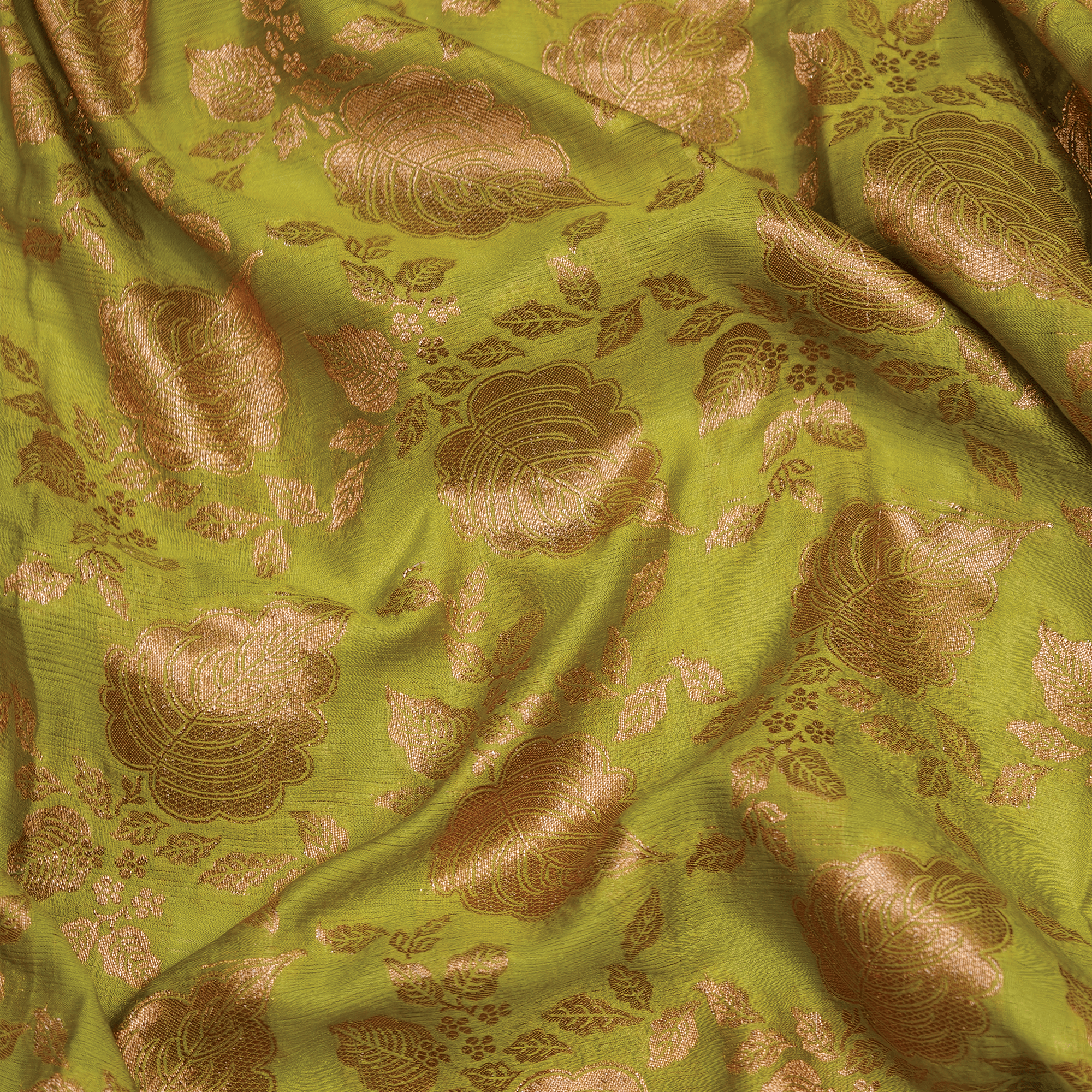 Zard Gulab Mehnai — Pure Katan Chiffon (4 Yards) - Zahra Maham