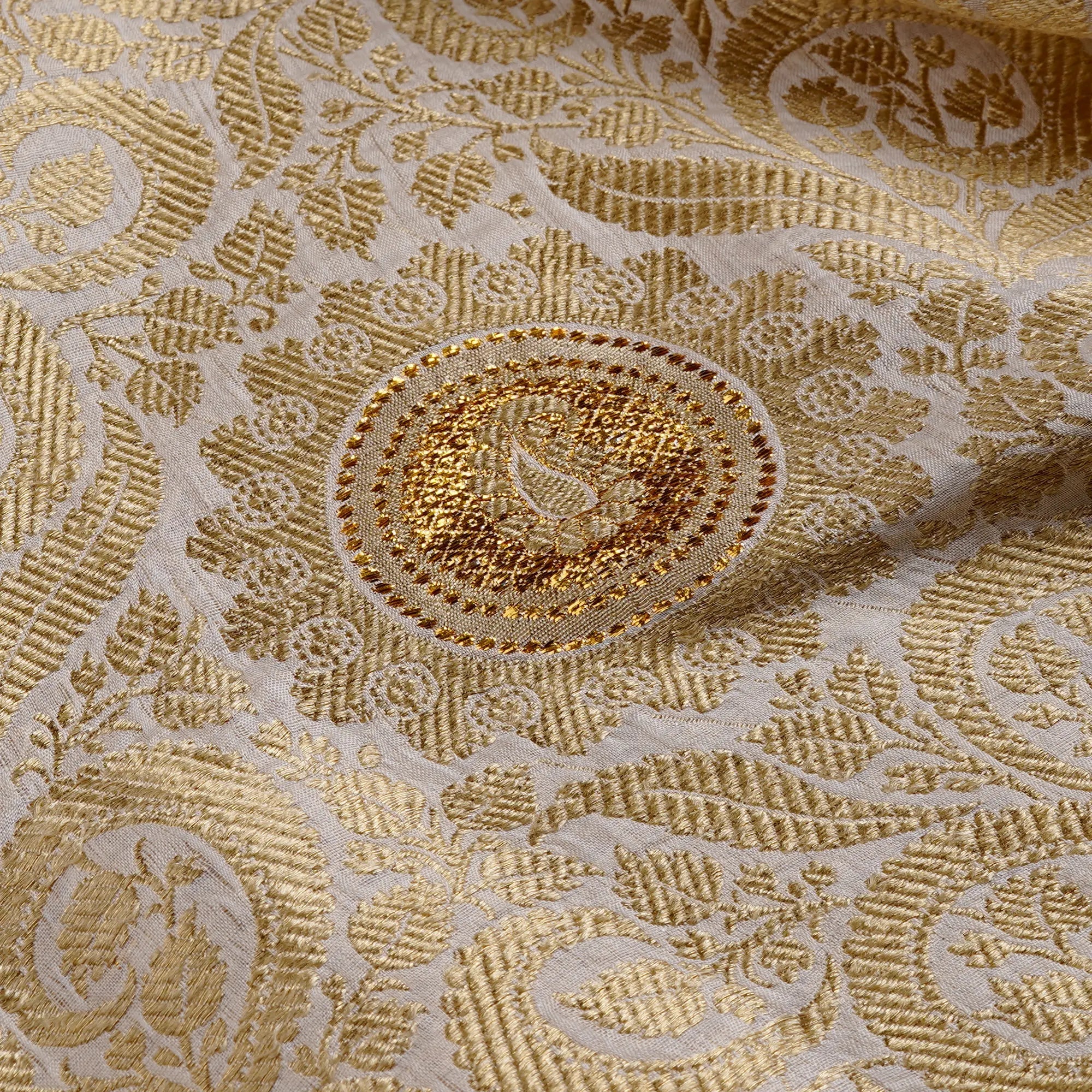Zareen Kaar – Pure Katan Atlas with Zari Motifs - Zahra Maham