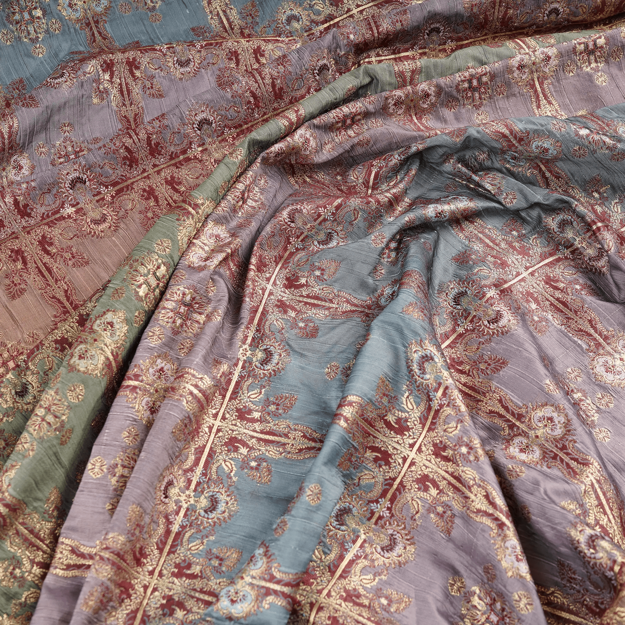 Zarf – Blended Katan Satin with Floral Zari Work - Zahra Maham