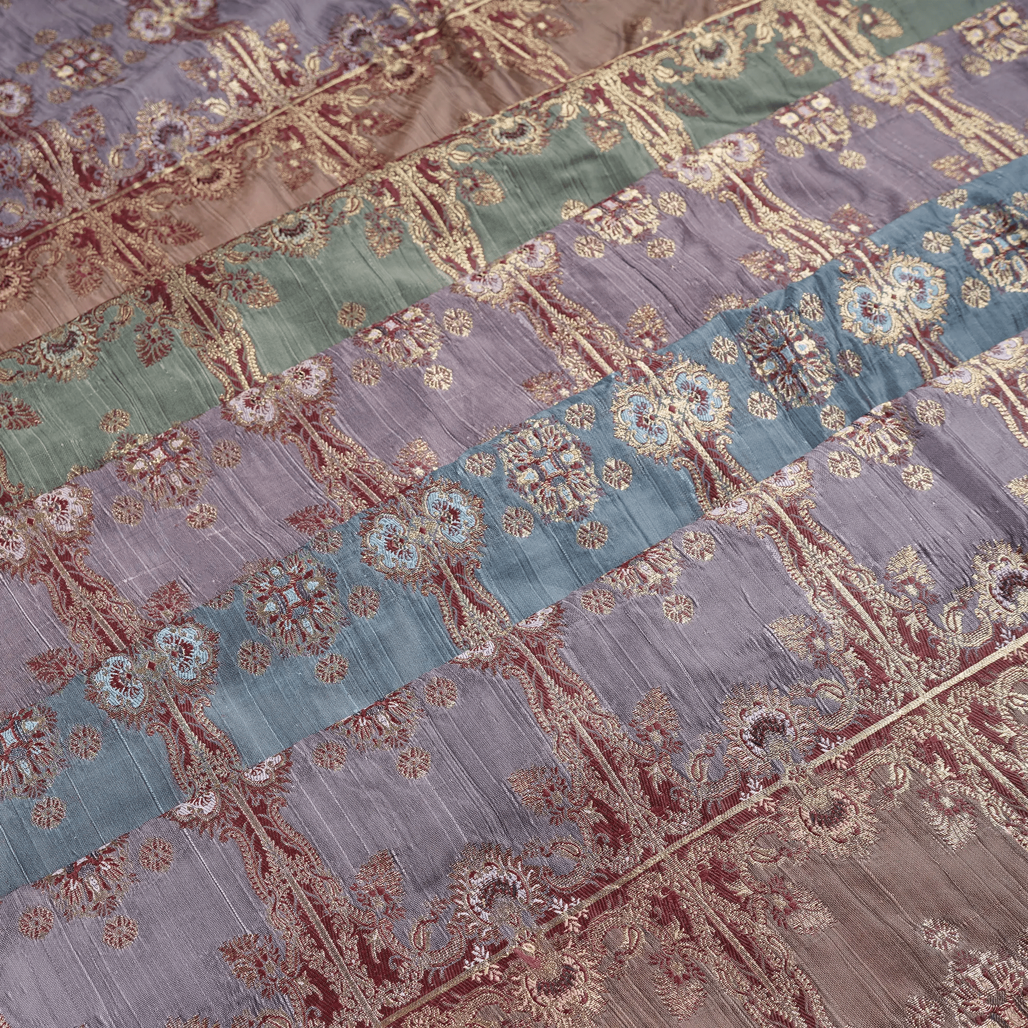 Zarf – Blended Katan Satin with Floral Zari Work - Zahra Maham