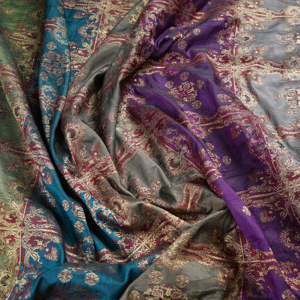 Zarf – Blended Katan Satin with Floral Zari Work - Zahra Maham