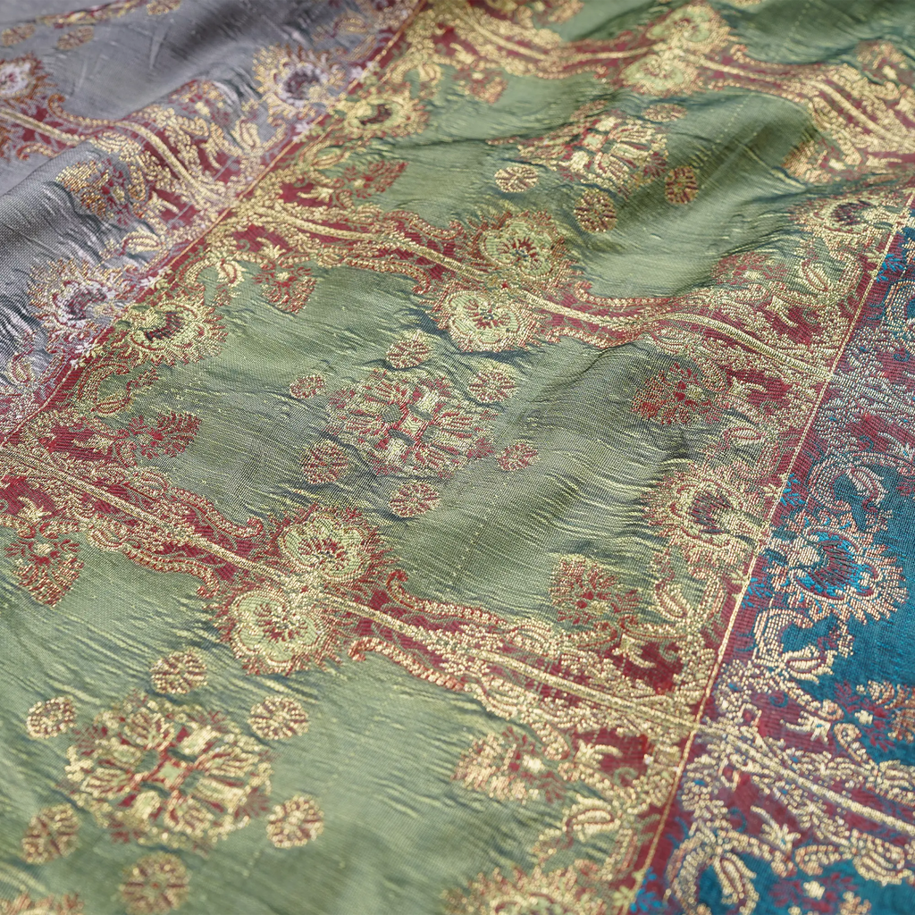Zarf – Blended Katan Satin with Floral Zari Work - Zahra Maham