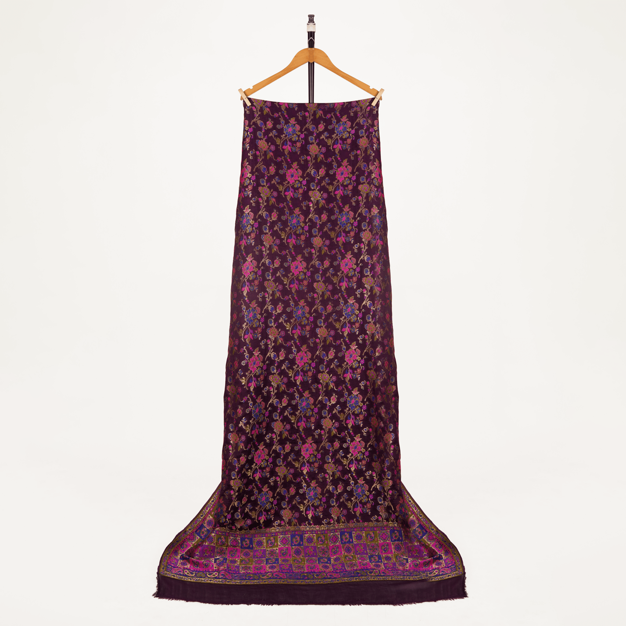 Zeenat (Violet) – Katan Chiffon Atlas Shawl - Zahra Maham